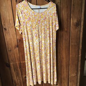 Old Navy Yellow Floral T-Shirt Dress XL Short Sleeve Comfortable Soft